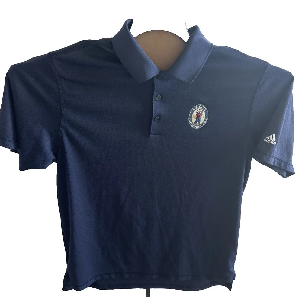 Pinehurst US Open Polo Shirt Mens XL Blue Climalite Adidas Golf Casual 2014